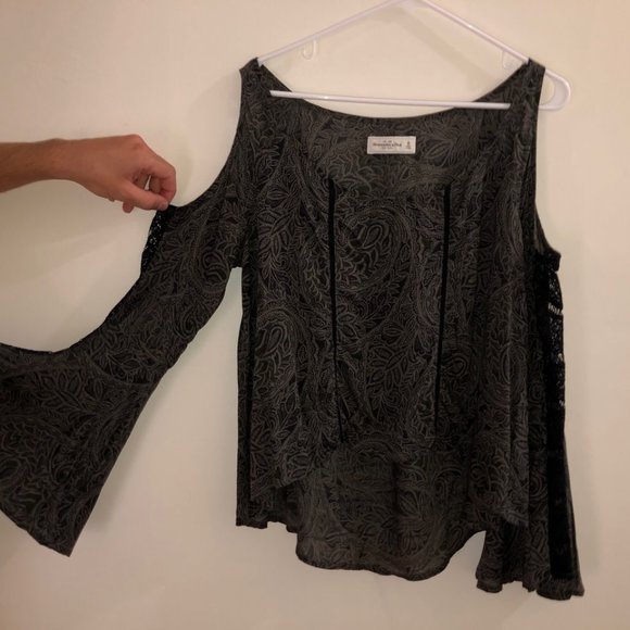 Abercrombie & Fitch Flared Witchy Top w Lace - Picture 4 of 5